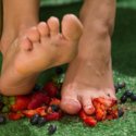 Lesbian Strawberry Foot Food Crushing