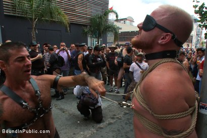 Photo number 1 from Dore Alley Pig shot for Bound in Public on Kink.com. Featuring Nick Moretti and Luke Riley in hardcore BDSM & Fetish porn.