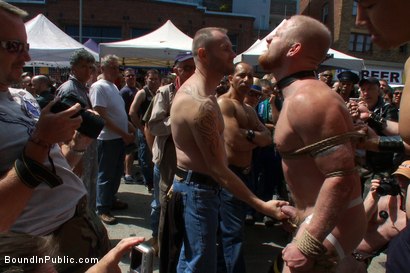 Photo number 4 from Dore Alley Pig shot for Bound in Public on Kink.com. Featuring Nick Moretti and Luke Riley in hardcore BDSM & Fetish porn.