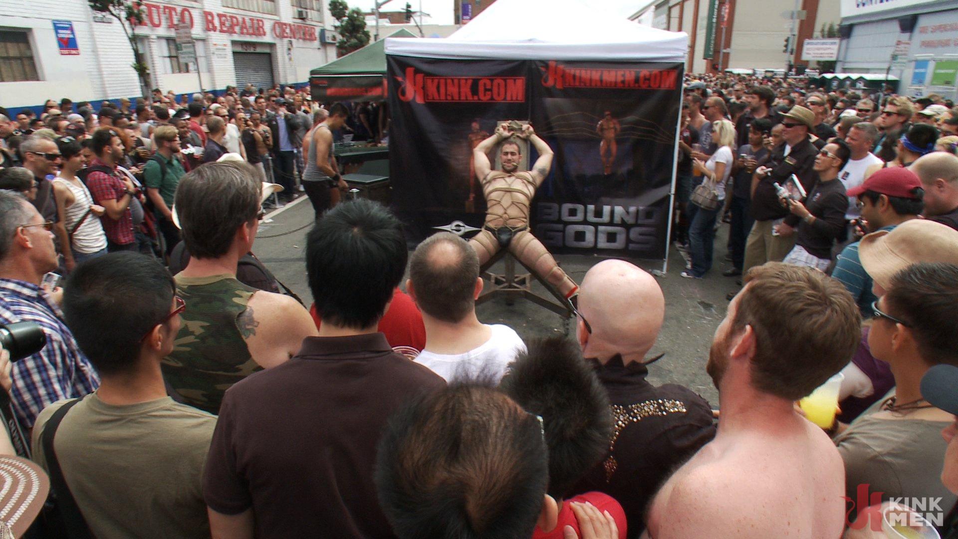 Muscle Slave Is Stripped Naked Used And Humiliated While Hordes Of