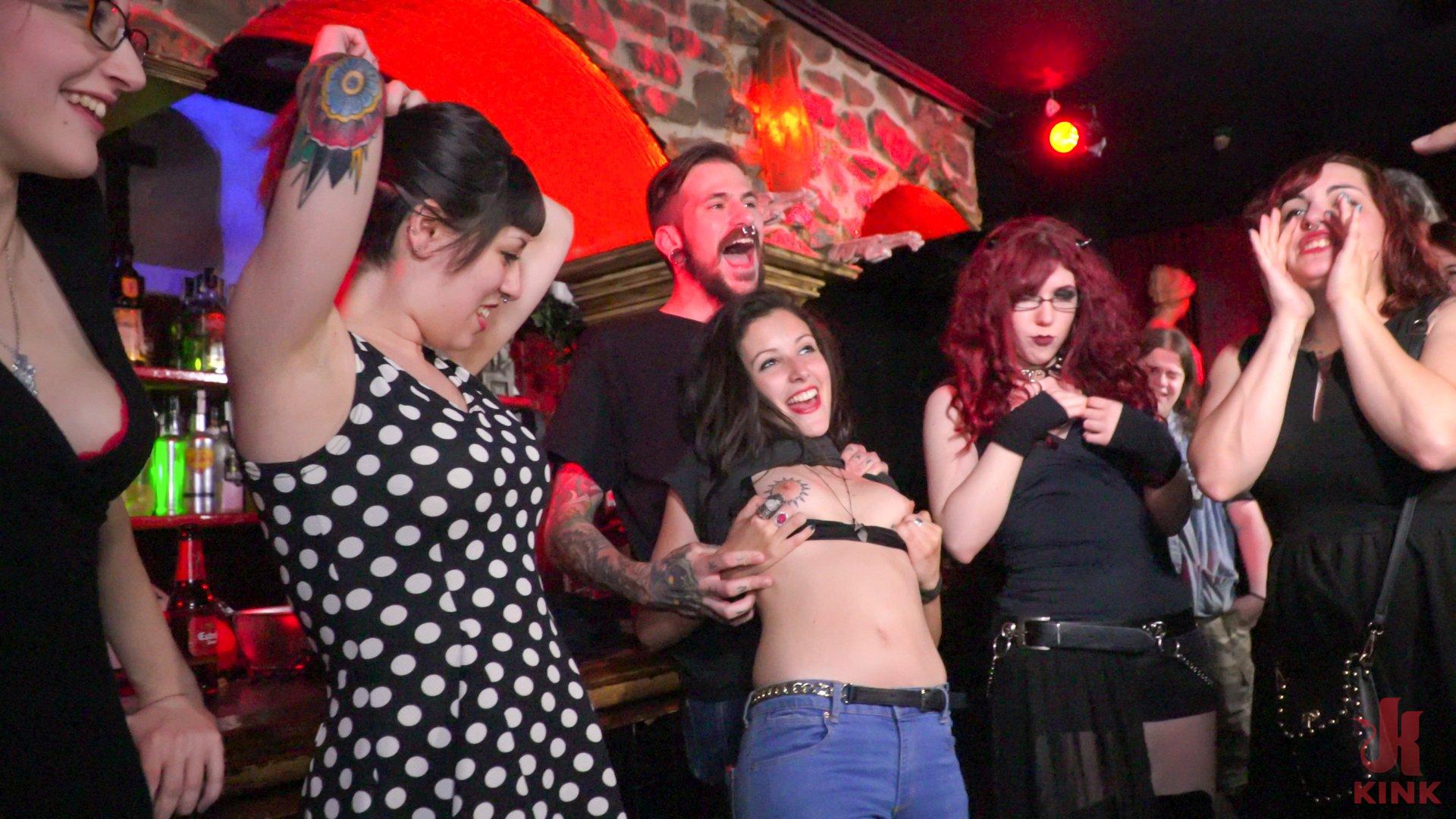 Photo number 15 from Underground Goth Club turns into a Wild Fuck Party! shot for Public Disgrace on Kink.com. Featuring Steve Holmes, Pablo Ferrari, Melody Petite and Frida Sante in hardcore BDSM & Fetish porn.