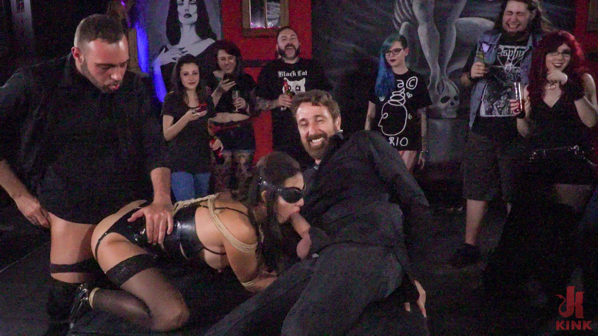 Photo number 16 from Underground Goth Club turns into a Wild Fuck Party! shot for Public Disgrace on Kink.com. Featuring Steve Holmes, Pablo Ferrari, Melody Petite and Frida Sante in hardcore BDSM & Fetish porn.