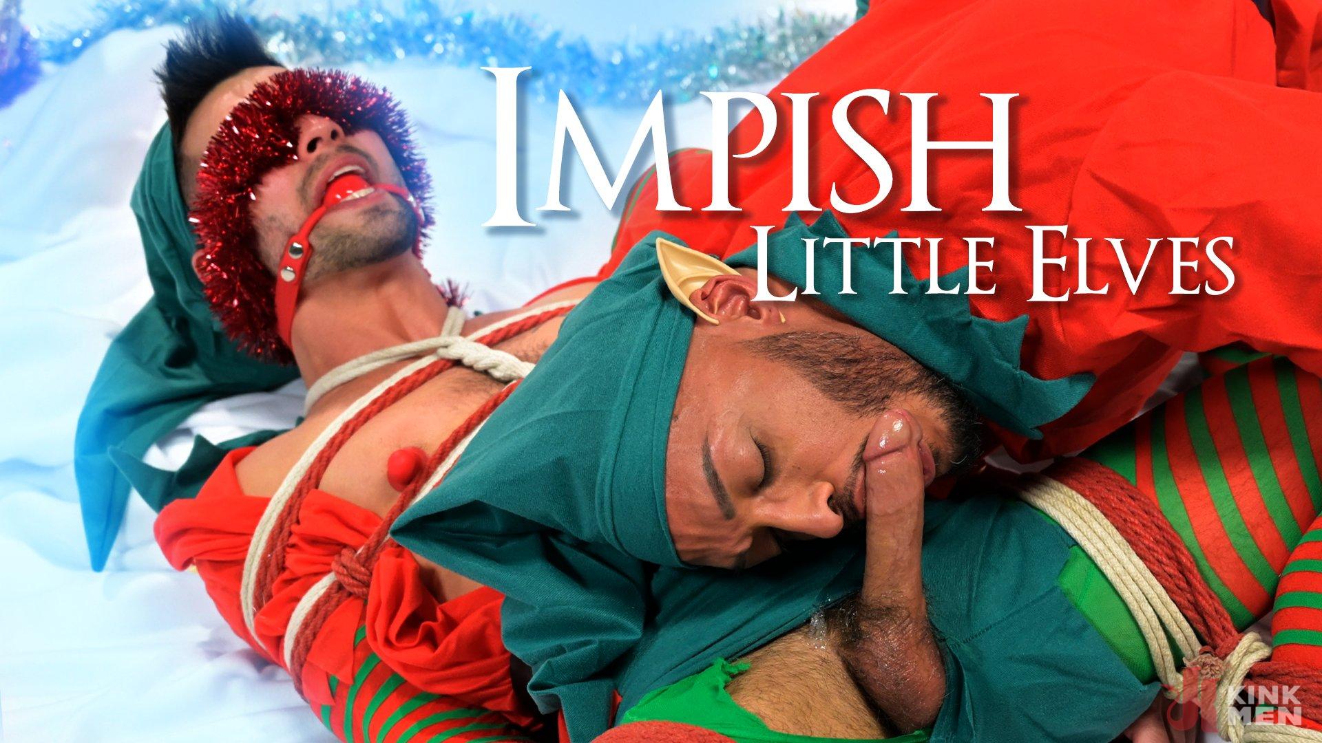 Impish Little Elves: Casey Everett Edged By Santa and His Lil Helper